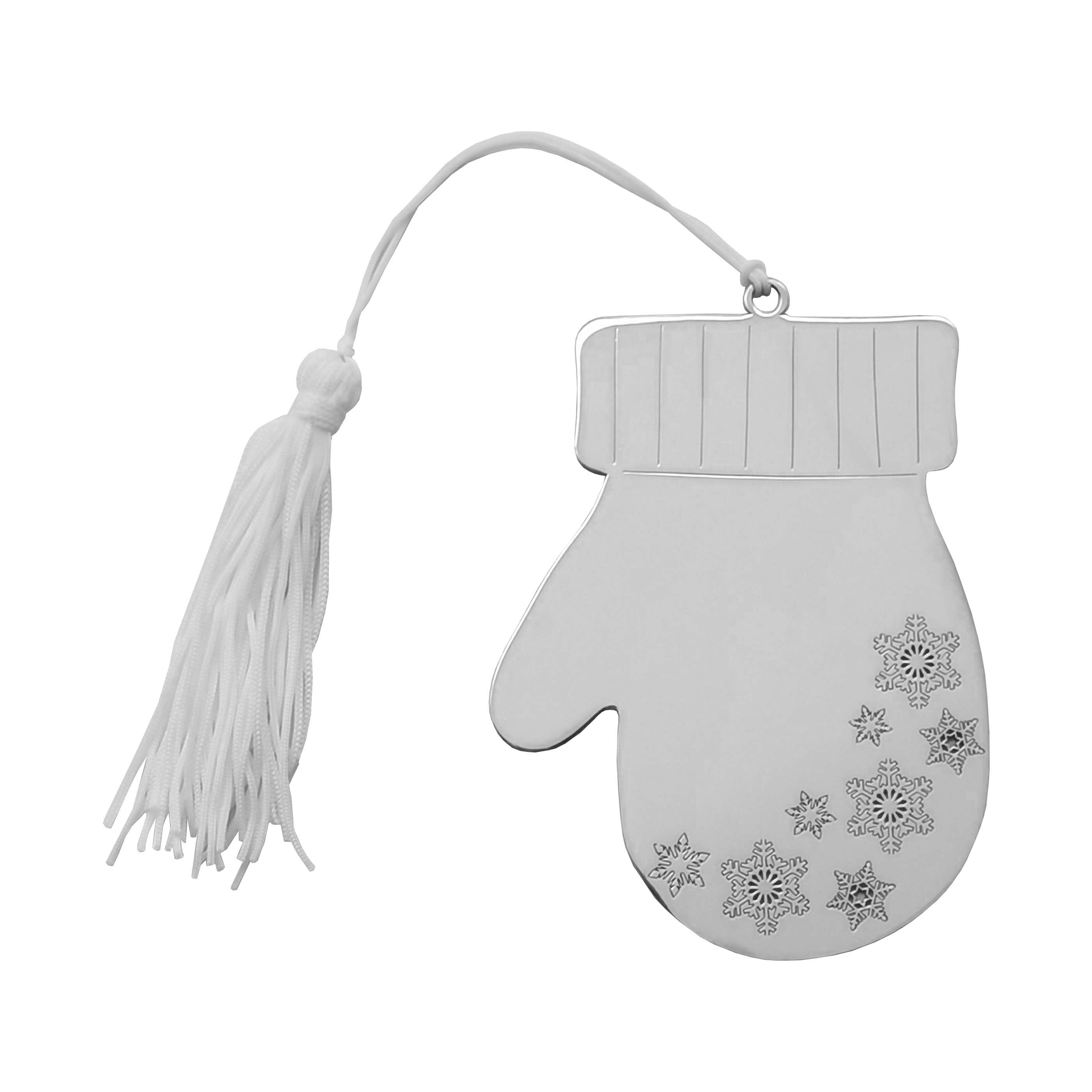 Winter Mitten Ornament with White Tassel