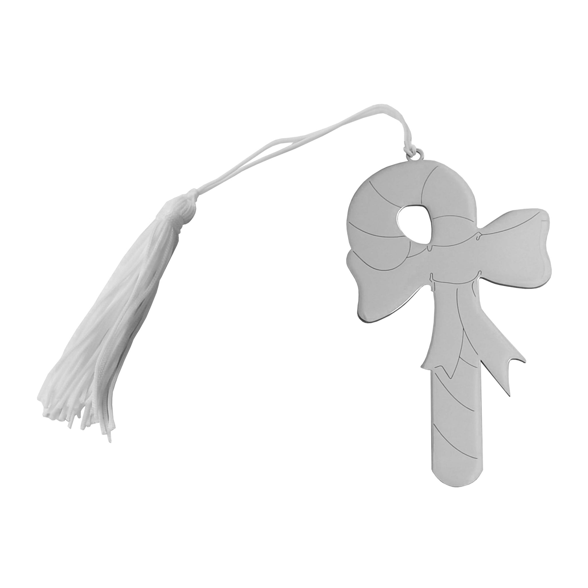 Candy Cane Ornament with White Tassel