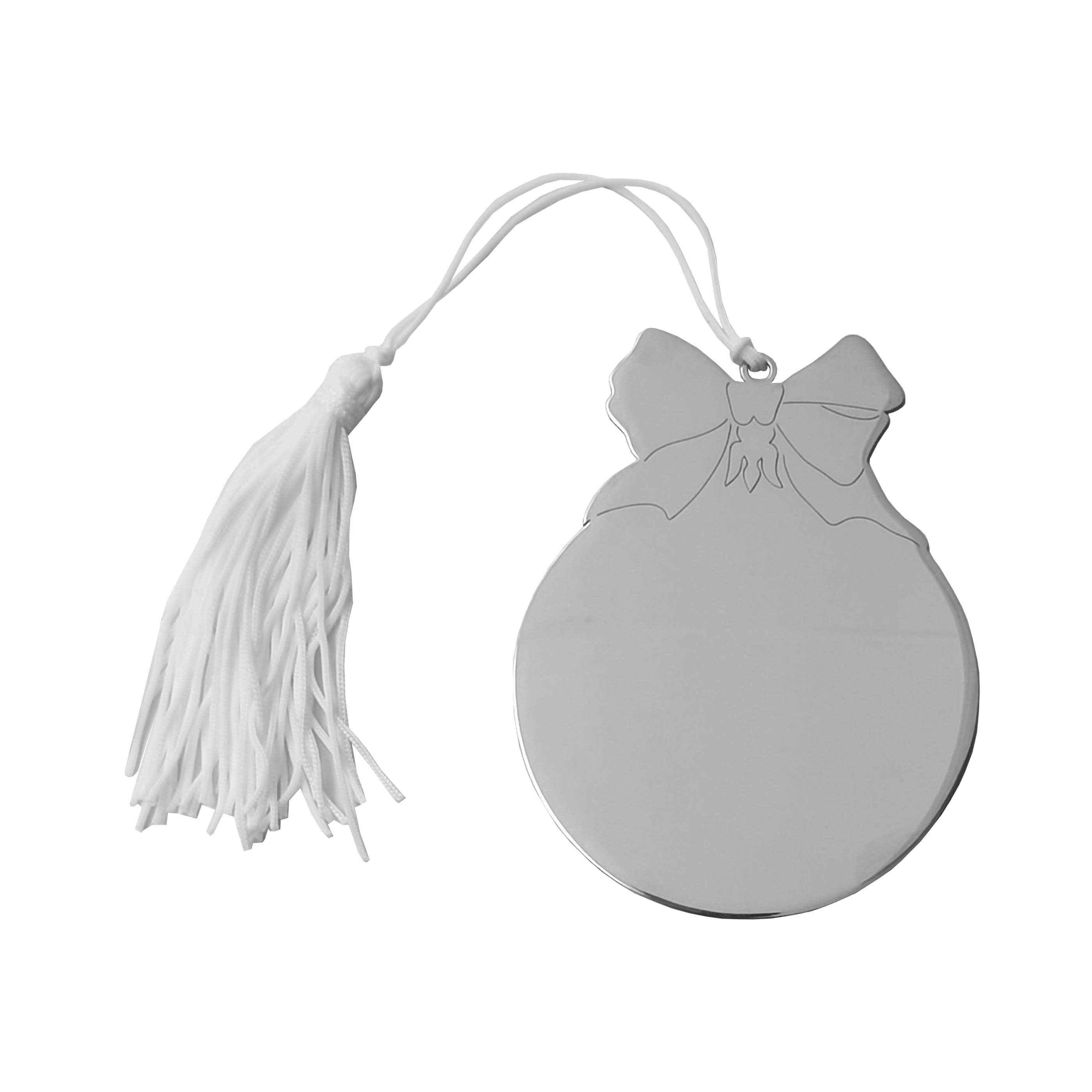 Ball Ornament with Bow White Tassel