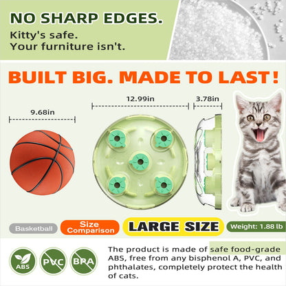 KADTC U.S. Brand & Design - 2 Ways to Play - Large Size Cat Treat Puzzle Toy & Foraging Balls For Indoor Cats Puzzles Feeder Kitten Stimulating Enrichment Food Toys Interactive Christmas New Year Gift