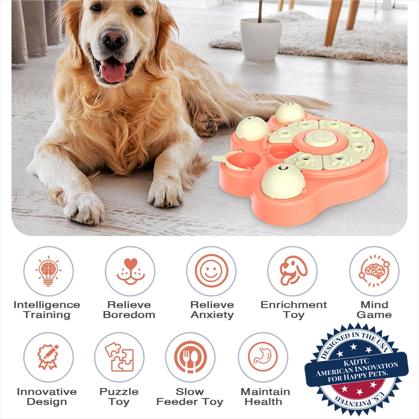 KADTC Beginner Dog Puzzle Toy for Small/Medium/Large Dogs Treat Puzzles Slow Feeder Interactive Enrichment Food Dispenser Puppy Mental Stimulation Brain Stimulating Toys Christmas & New Year Gift