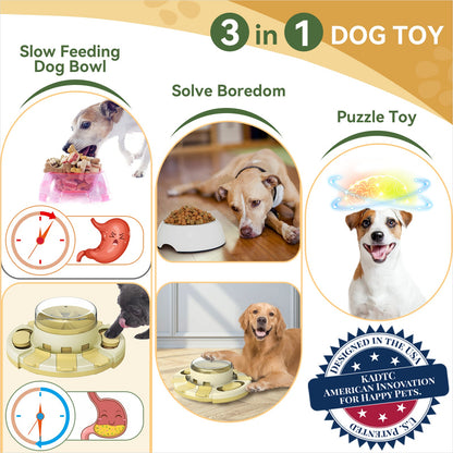 KADTC Level 2 in 1 Dog Puzzle Toy for Small/Medium/Large Dogs Treat Puzzles Slow Feeder Enrichment Food Feeding Dispenser Puppy Mental Stimulation Brain Games Stimulating Toys Christmas New Year Gift (Box of 12)