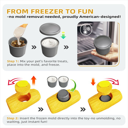KADTC All in ONE 3 in 1 Large Size Indestructible Dog Fillable Toy Peanut Butter Filler Freeze Frozen Lick Treat Tray Durable Tough Corn Chew Toys For Aggressive Chewers Dogs Christmas New Year Gift