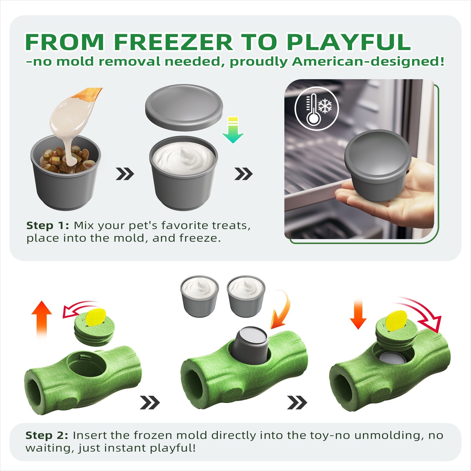 KADTC All in ONE 3 in 1 Extra-Large Size Indestructible Dog Fillable Toy Peanut Butter Filler Freeze Frozen Lick Treat Tray Durable Tough Chew Toys For Aggressive Chewers Dogs Christmas New Year Gift