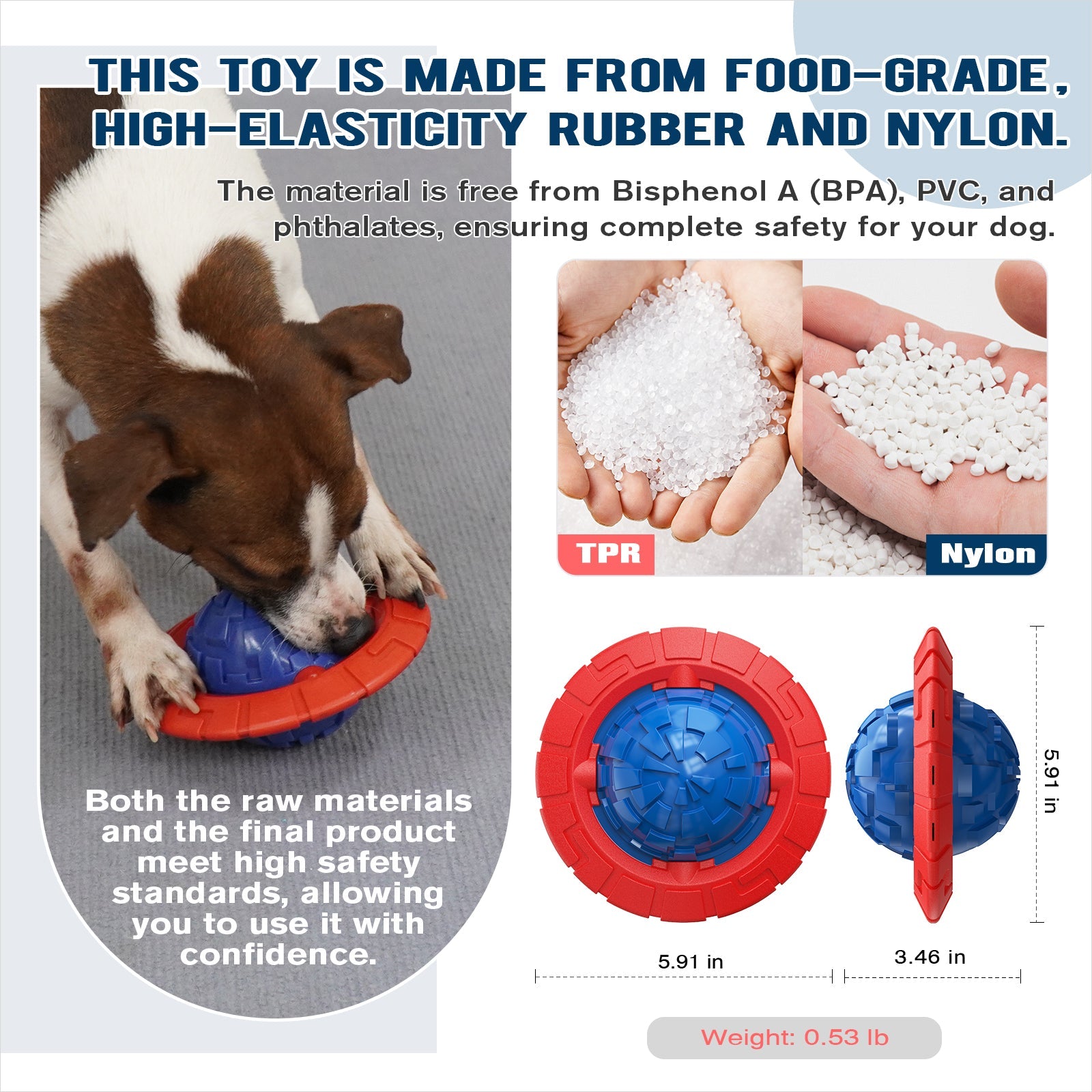 KADTC Dog Squeaky Toy for Small/Medium Dogs Fetch Outdoor Interactive Indoor Chew Teething Ball Crate Training Toys Christmas & New Year Gift