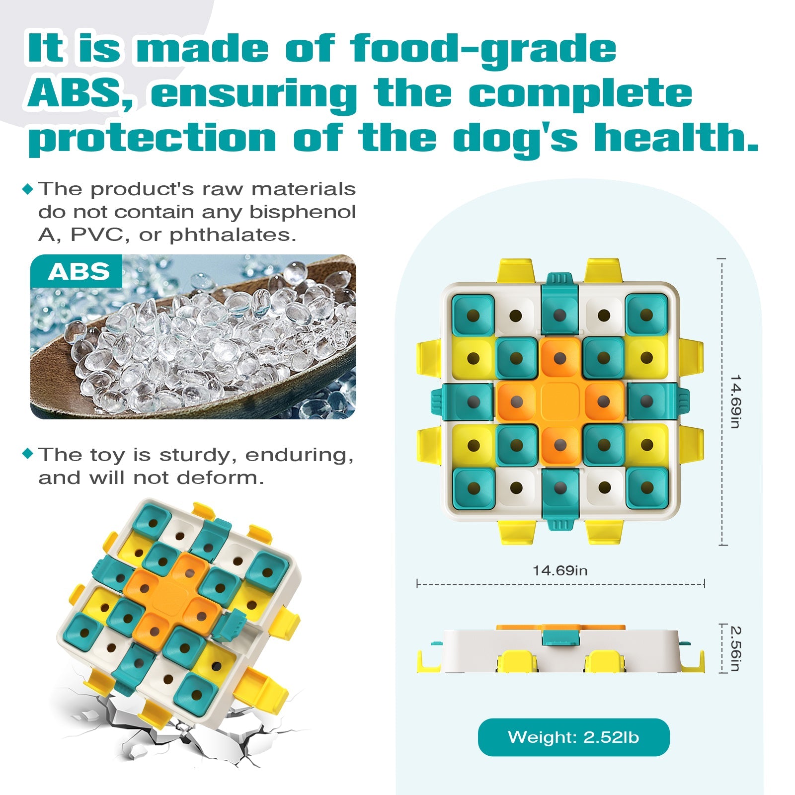 KADTC U.S. Brand & Design Level 2 in 1 Large Size Difficult Dog Puzzle Toy for Small/Medium/Large Smart Dogs Advanced Mental Stimulation Brain Toys Puppy Treat Puzzles Christmas & New Year Gift
