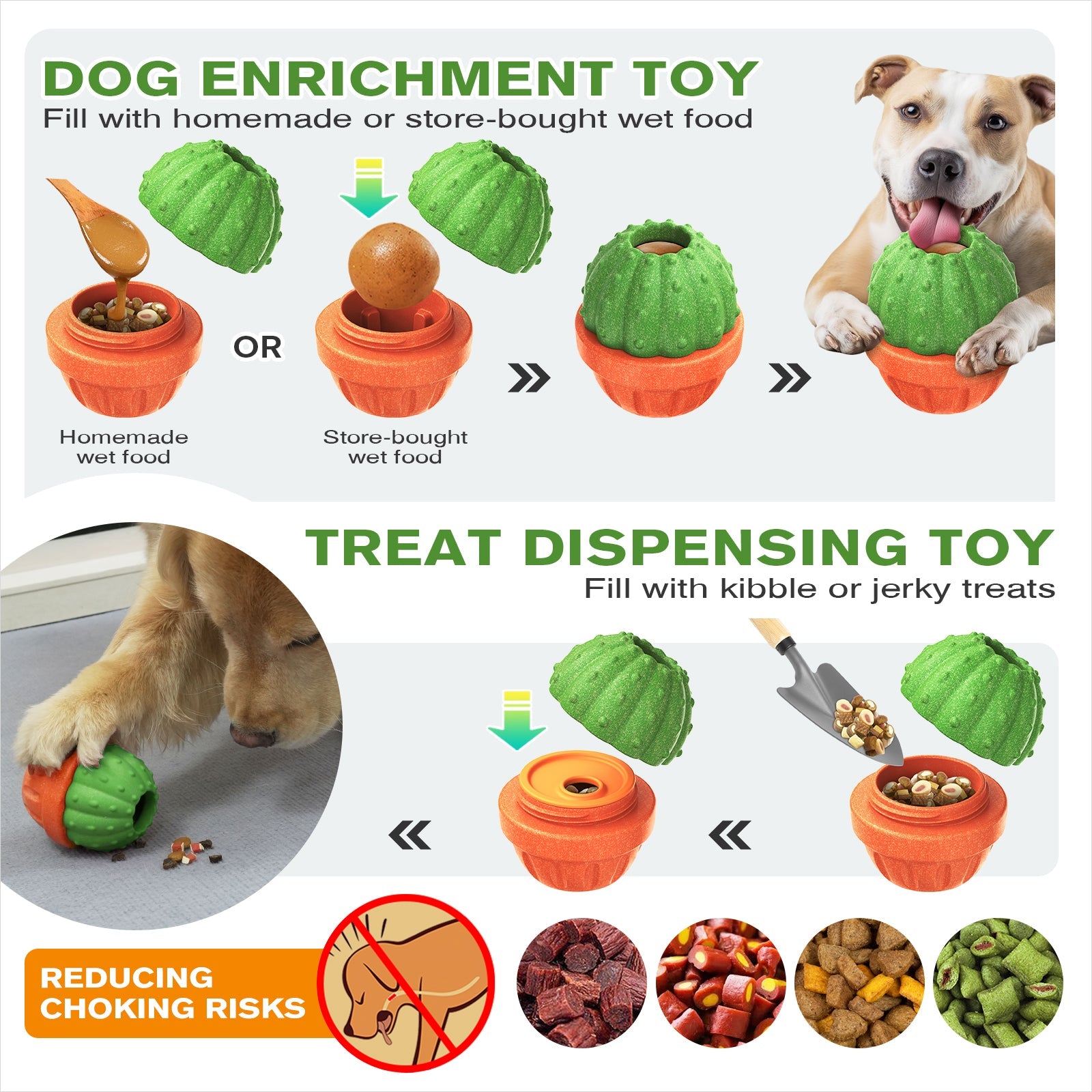 KADTC All in ONE 3 in 1 Durable Dog Fillable Toy & Frozen Lick Treat Tray & Food Dispensing Balls & Peanut Butter Filler Enrichment Freeze Ball Indestructible Dogs Chew Toys Christmas & New Year Gift