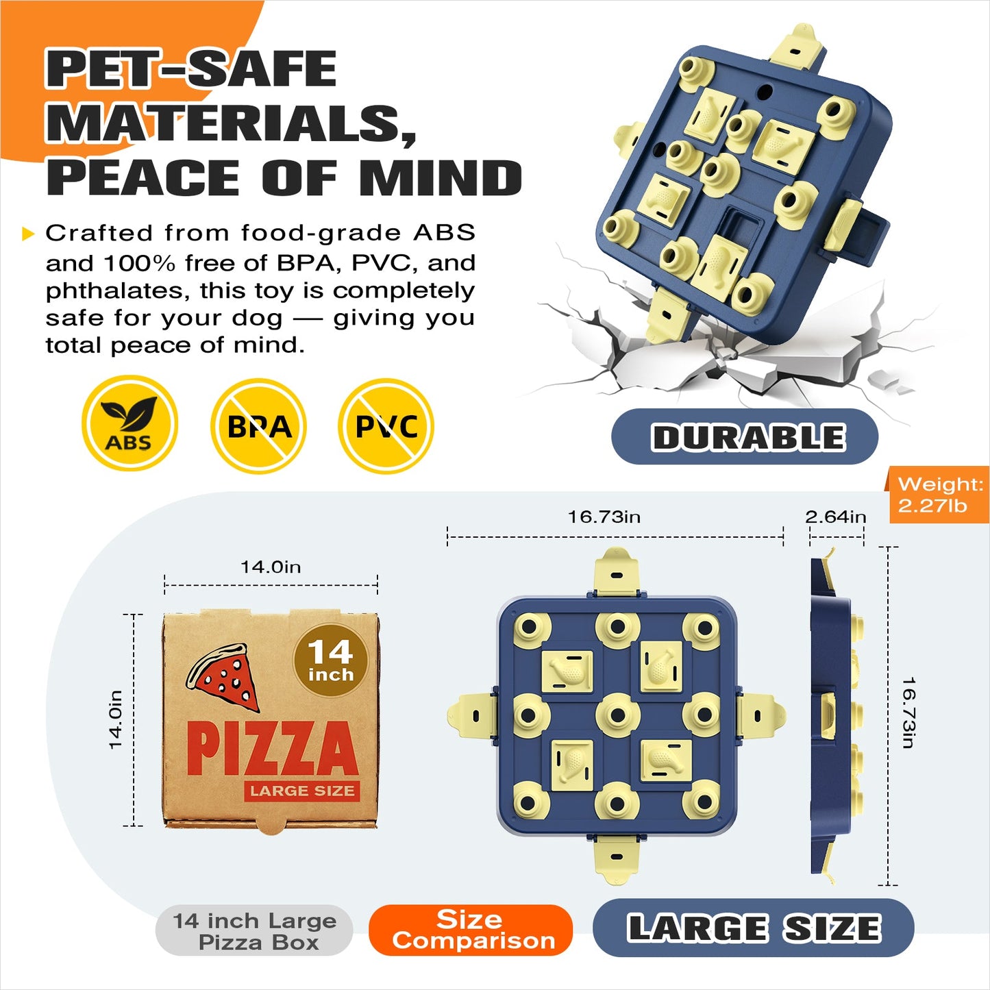 KADTC U.S. Brand & Design - 3 Levels of Challenge Dog Chess Puzzle Toy for Small/Medium/Large Smart Dogs Treat Food Puzzles Mental Stimulation Puppy Brain Game Enrichment Christmas & New Year Gift