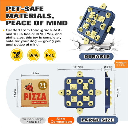 KADTC U.S. Brand & Design - 3 Levels of Challenge Dog Chess Puzzle Toy for Small/Medium/Large Smart Dogs Treat Food Puzzles Mental Stimulation Puppy Brain Game Enrichment Christmas & New Year Gift