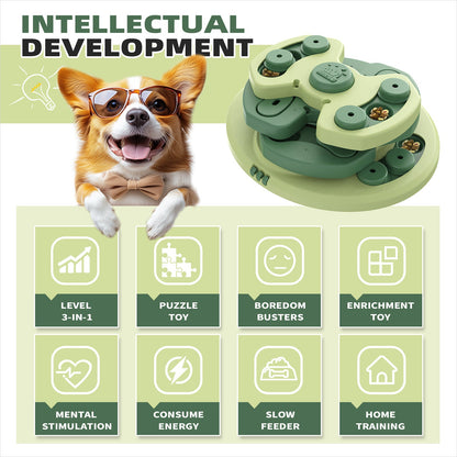 KADTC U.S. Brand & Design - 3 Levels of Challenge Beginner Dog Puzzle Toy Puppy Christmas & New Year Gift Toys Treat Puzzles Food Enrichment Mental Stimulation Brain Interactive Games Keep Them Busy