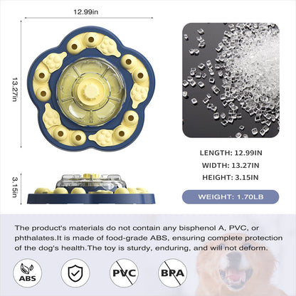 KADTC U.S. Brand & Design -3 Levels of Challenge - Spinning Dog Puzzle Toy for Small/Medium/Large Dogs Puzzles Feeder Treat Slow Dispenser Puppy Food Feeding Enrichment Toys Christmas & New Year Gift