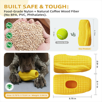 KADTC All in ONE 3 in 1 Large Size Indestructible Dog Fillable Toy Peanut Butter Filler Freeze Frozen Lick Treat Tray Durable Tough Corn Chew Toys For Aggressive Chewers Dogs Christmas New Year Gift
