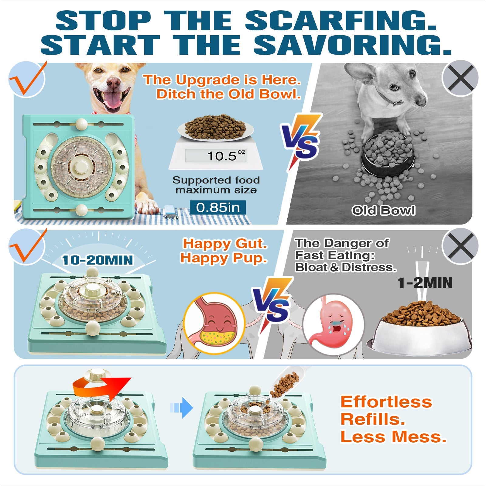 KADTC U.S. Brand & Design -2 Levels of Challenge - Spinning Dog Puzzle Toy for Small/Medium/Large Dogs Puzzles Feeder Treat Slow Dispenser Puppy Food Feeding Enrichment Toys Christmas & New Year Gift