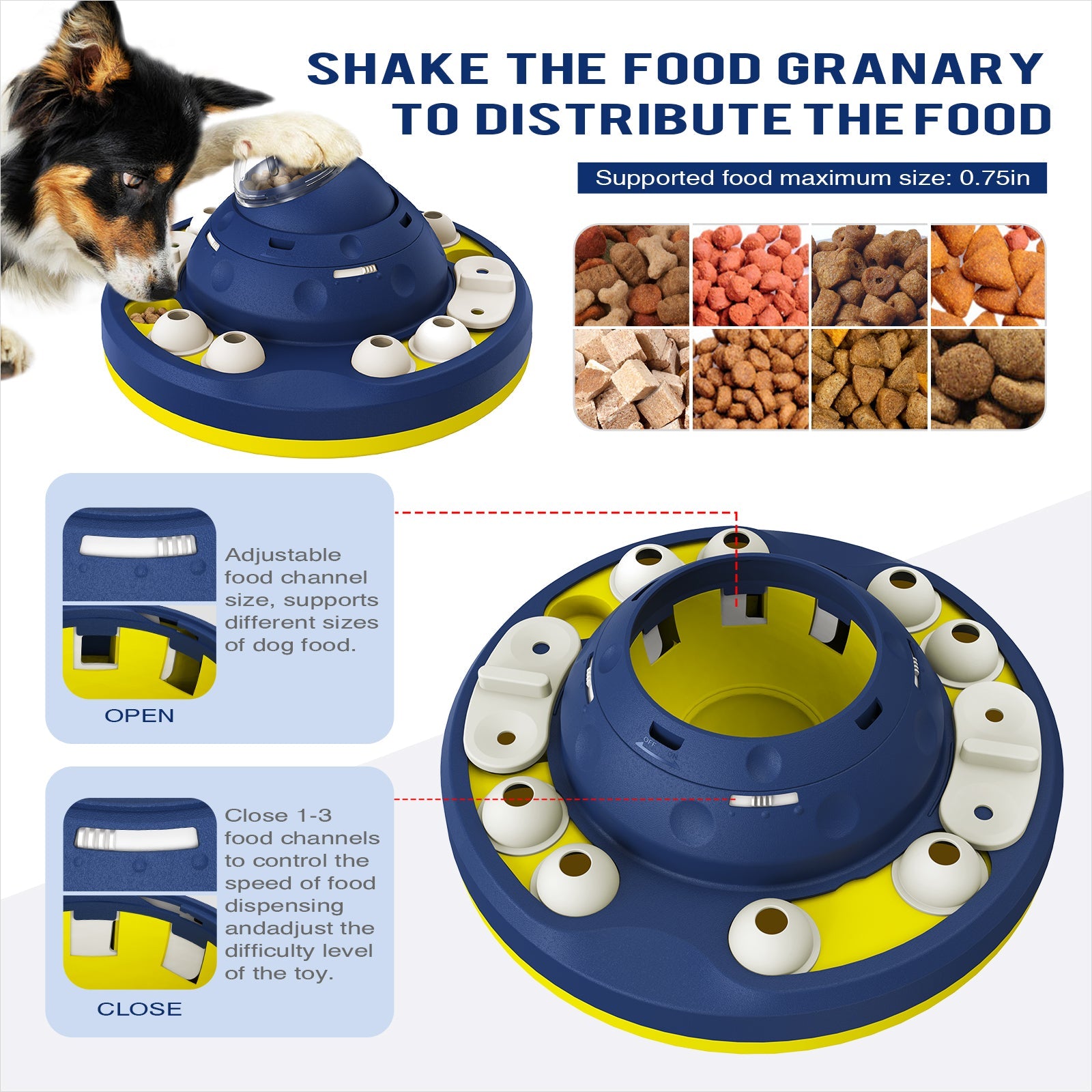 KADTC U.S. Brand & Design Advanced 2 Levels of Challenge Wobble Dog Puzzle Toy for Small/Medium/Large Smart Dogs Treat Puzzles Feeder Food Feeding Puppy Mental Stimulation Toys Christmas New Year Gift