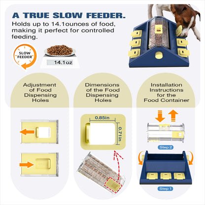 KADTC U.S. Brand & Design - 2 Levels of Challenge - Large Size Paw-Activated Rolling Dog Treat Puzzle Feeder Toys For Aggressive Chewers Dogs Food Dispenser Enrichment Toy Christmas & New Year Gift