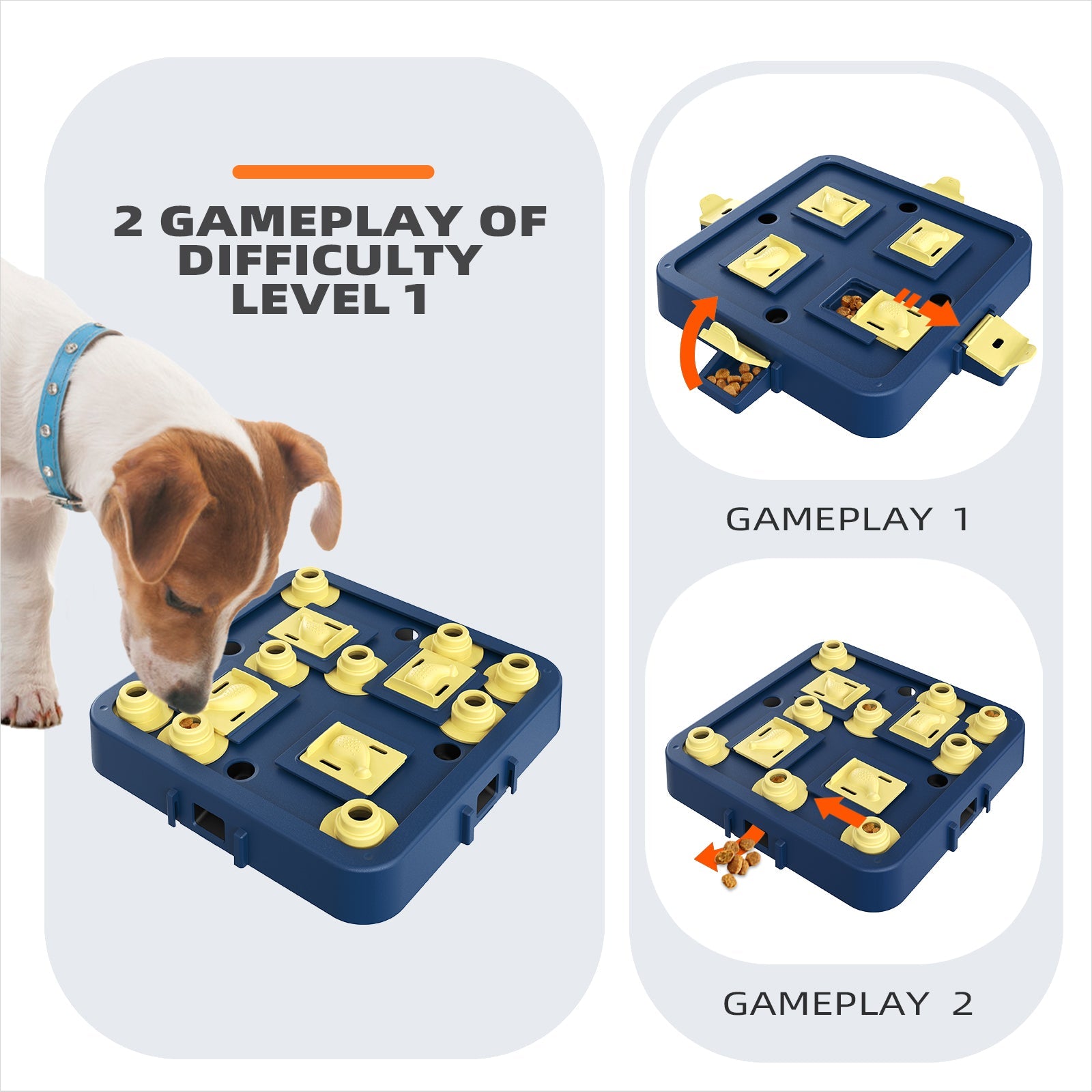 KADTC U.S. Brand & Design - 3 Levels of Challenge Dog Chess Puzzle Toy for Small/Medium/Large Smart Dogs Treat Food Puzzles Mental Stimulation Puppy Brain Game Enrichment Christmas & New Year Gift