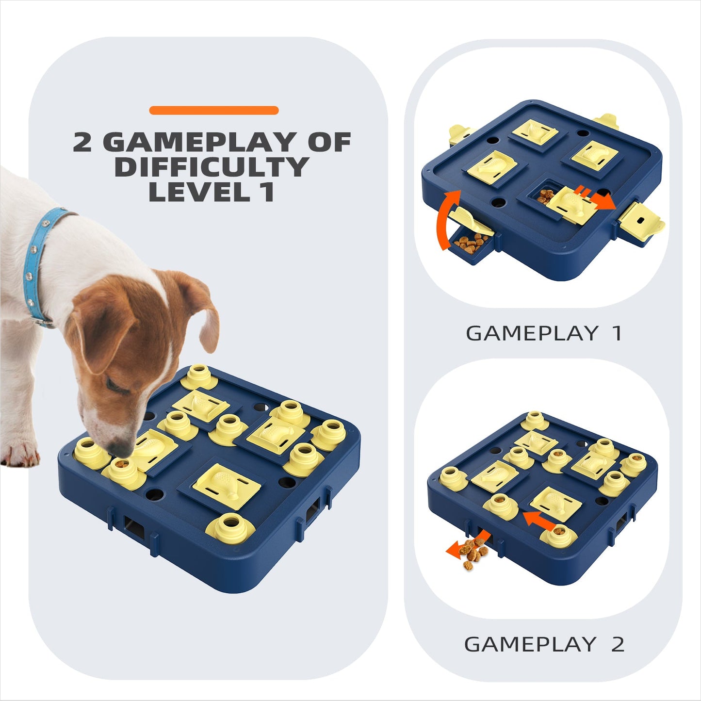 KADTC U.S. Brand & Design - 3 Levels of Challenge Dog Chess Puzzle Toy for Small/Medium/Large Smart Dogs Treat Food Puzzles Mental Stimulation Puppy Brain Game Enrichment Christmas & New Year Gift