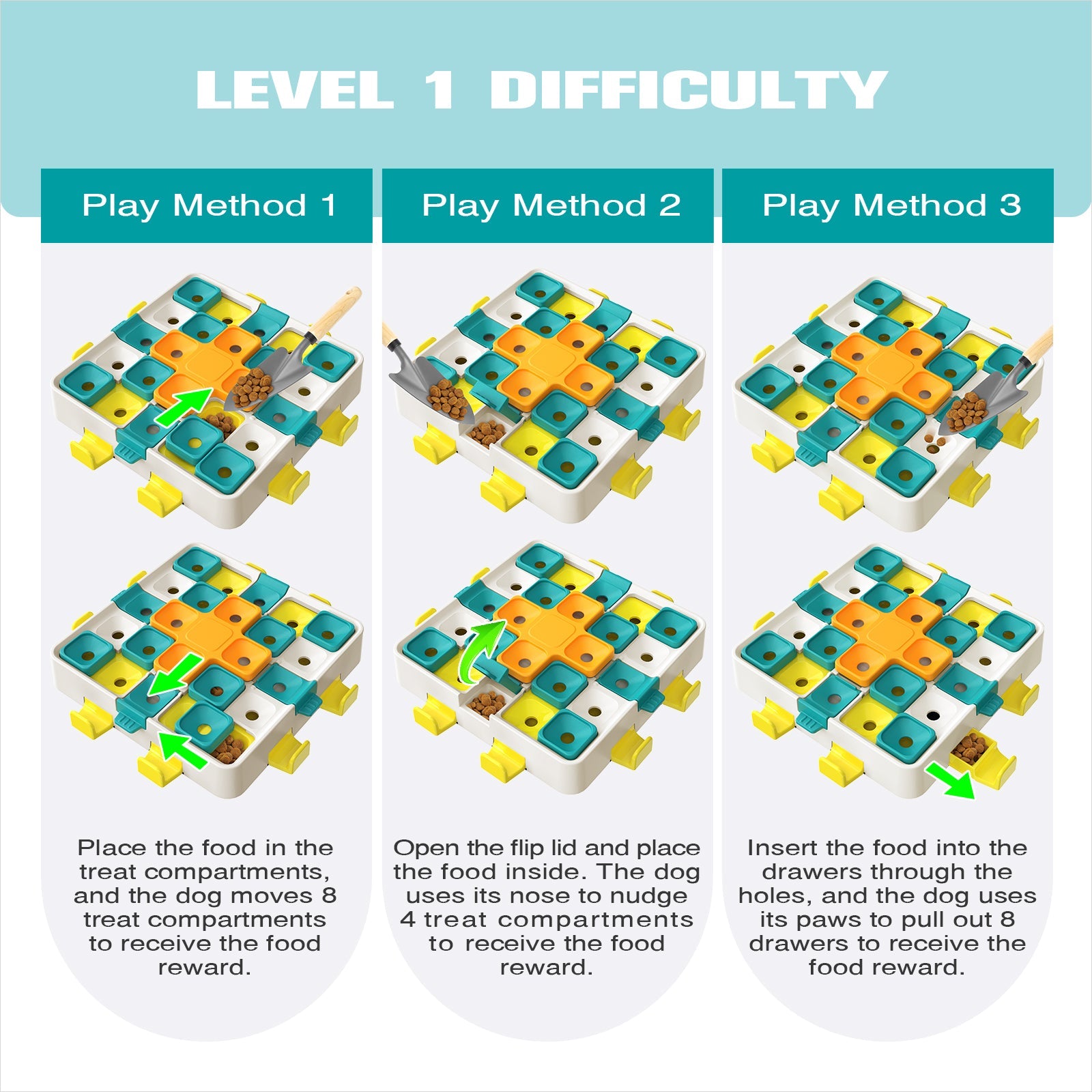 KADTC U.S. Brand & Design Level 2 in 1 Large Size Difficult Dog Puzzle Toy for Small/Medium/Large Smart Dogs Advanced Mental Stimulation Brain Toys Puppy Treat Puzzles Christmas & New Year Gift