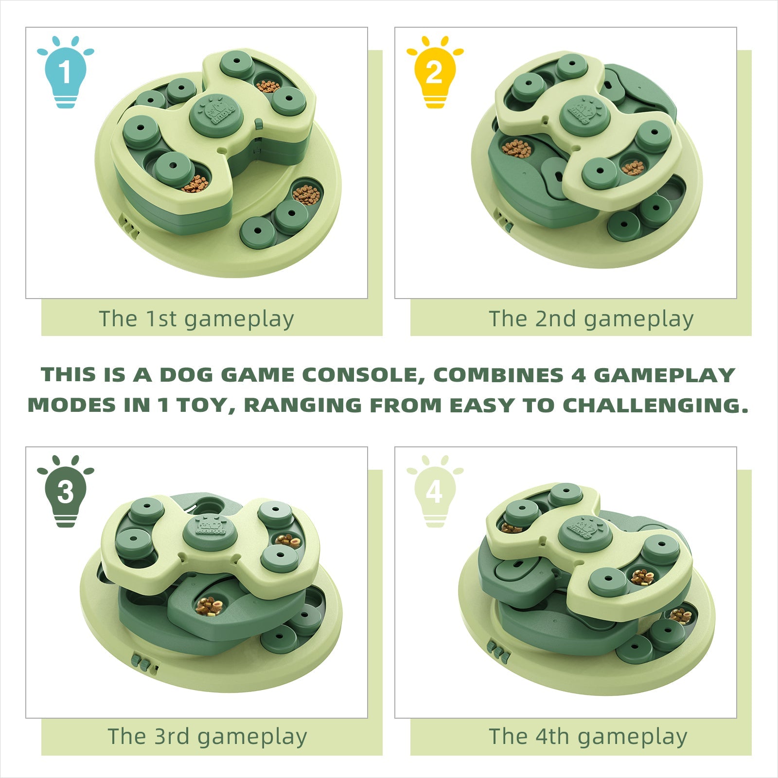 KADTC U.S. Brand & Design - 3 Levels of Challenge Beginner Dog Puzzle Toy Puppy Christmas & New Year Gift Toys Treat Puzzles Food Enrichment Mental Stimulation Brain Interactive Games Keep Them Busy