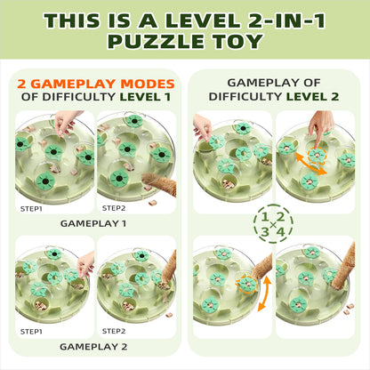 KADTC U.S. Brand & Design - 2 Ways to Play - Large Size Cat Treat Puzzle Toy & Foraging Balls For Indoor Cats Puzzles Feeder Kitten Stimulating Enrichment Food Toys Interactive Christmas New Year Gift
