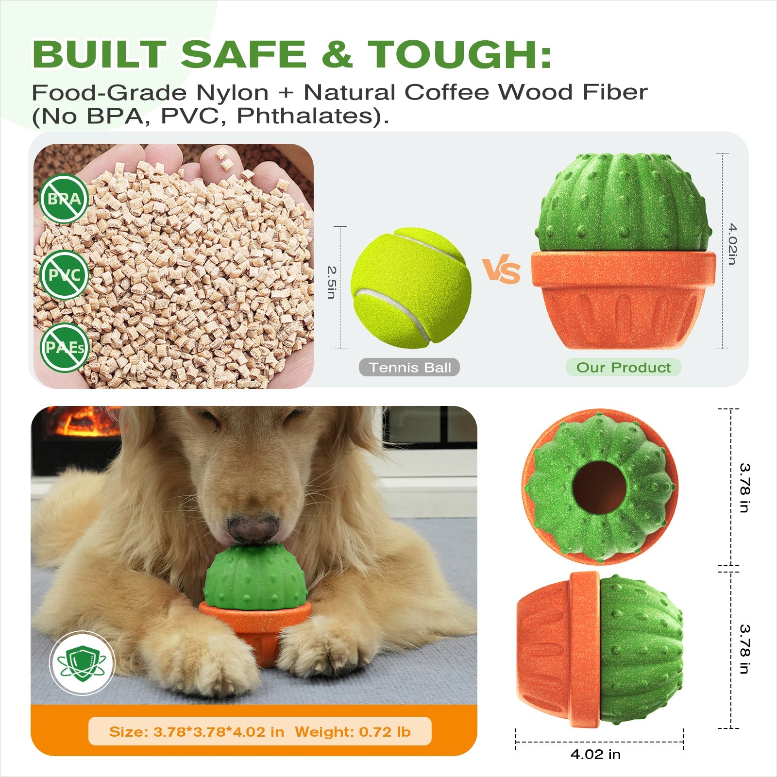 KADTC All in ONE 3 in 1 Durable Dog Fillable Toy & Frozen Lick Treat Tray & Food Dispensing Balls & Peanut Butter Filler Enrichment Freeze Ball Indestructible Dogs Chew Toys Christmas & New Year Gift