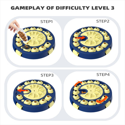 KADTC U.S. Brand & Design 3 Levels of Challenge 4 Ways to Play Advanced Dog Puzzle Toy for Small/Medium/Large Smart Dogs Mental Stimulation Hard Brain Toys Puppy Treat Puzzles Christmas New Year Gift