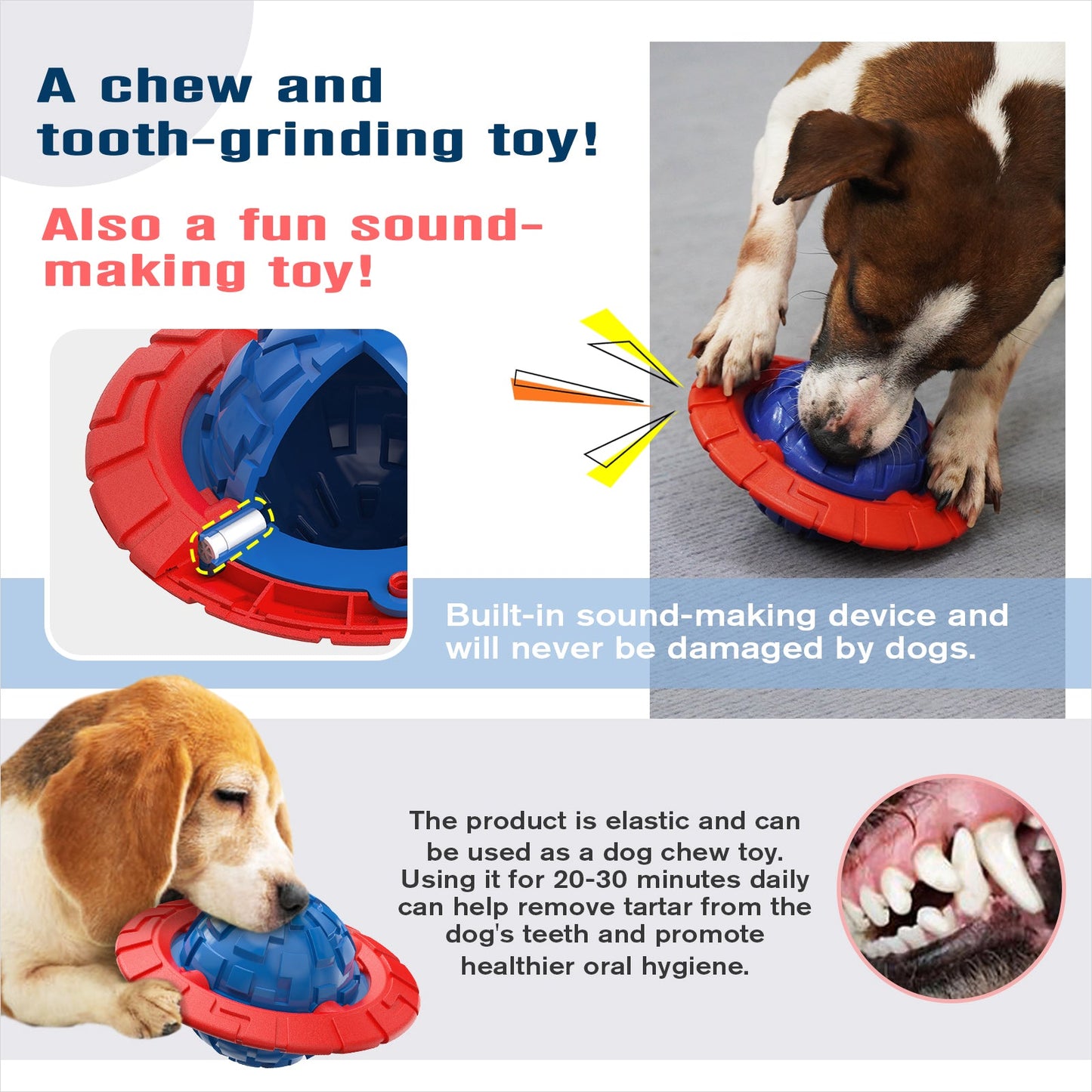 KADTC Dog Squeaky Toy for Small/Medium Dogs Fetch Outdoor Interactive Indoor Chew Teething Ball Crate Training Toys Christmas & New Year Gift