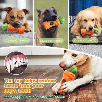 KADTC All in ONE 2 in 1 Large Size Indestructible Dog Bully Stick Holder & Durable Carrot Bone for Medium/Large Aggressive Chewers Breed Dogs Tough Chew Toys Christmas & New Year Gift