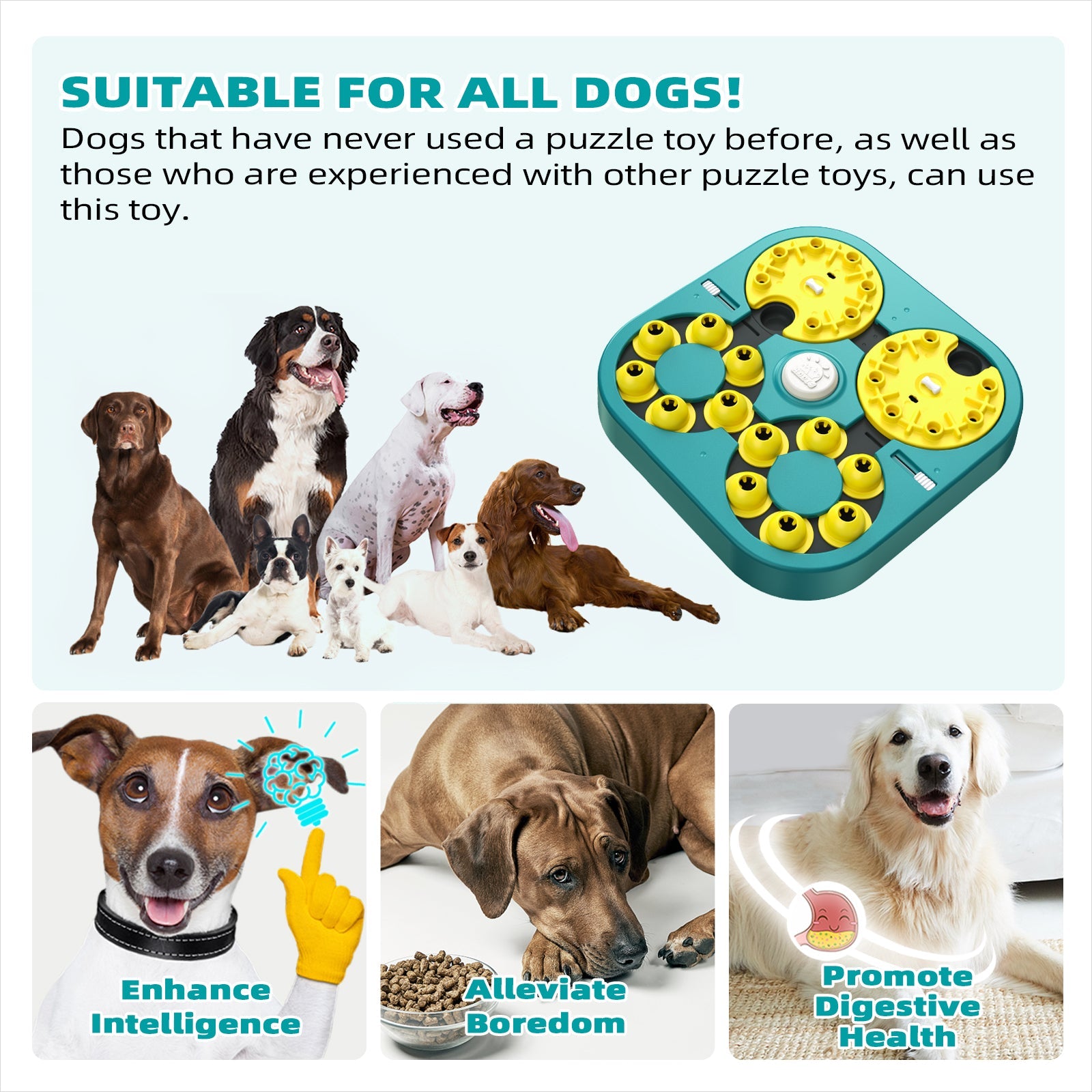 KADTC U.S. Brand Design Extra-Large Size - Difficult 5 Levels of Challenge - 6 Ways to Play - Expert Dog Puzzle Toy For Smart Dogs Hard Puzzles Mental Stimulation Brain Toys Christmas & New Year Gift