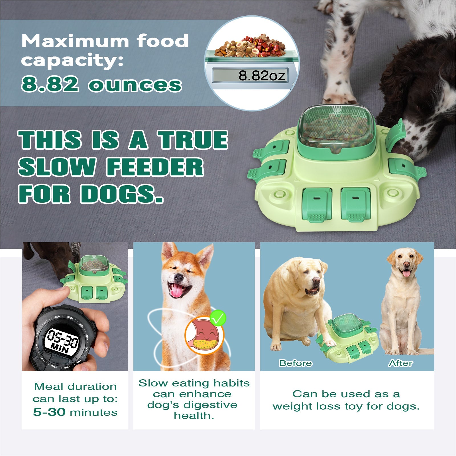 KADTC 2 Levels of Challenge Dog Puzzle Toy for Small/Medium/Large Dogs Treat Puzzles Feeder Food Dispenser Slow Enrichment Feeding Puppy Mental Stimulation Toys Brain Game Christmas & New Year Gift