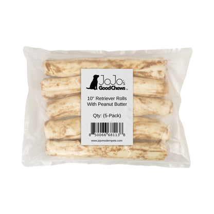 10" Retriever Roll Dog Chews – Rawhide, Long-Lasting Treats (5-Count)