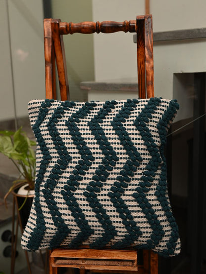 Handcrafted Cushion Cover in hues of Teal