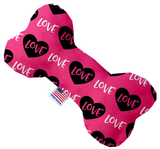 Valentine's Day Pet & Dog Plush Bone Toy, "Pink Love"