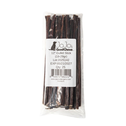 12” Beef Gullet Stick Dog Treats – All-Natural, High-Protein, Single-Ingredient Chews (25-Count)
