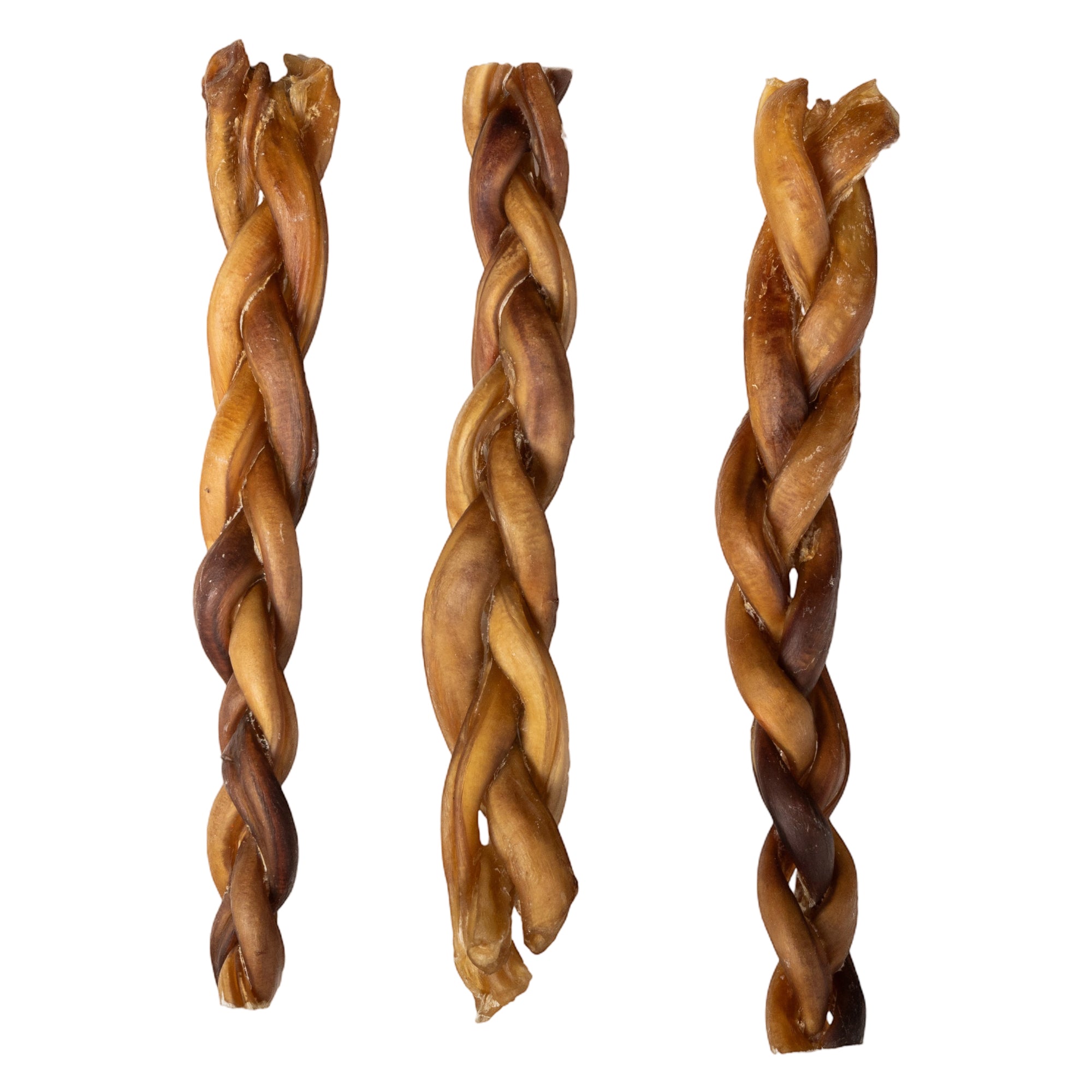 12” Thick Braided Bully Sticks - All-Natural Dog Treats (15-Count)
