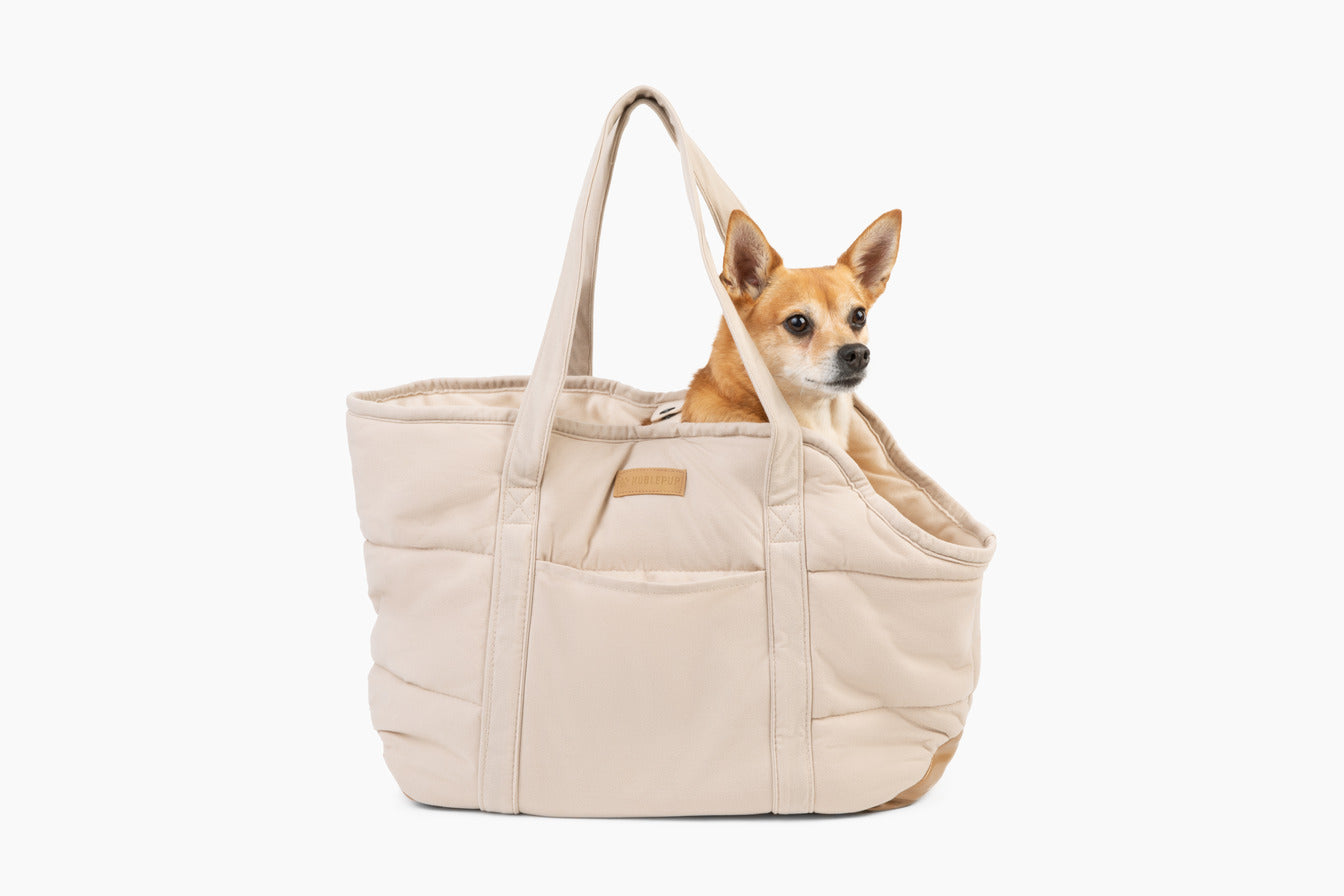 Plush Pup Carrier—Cream