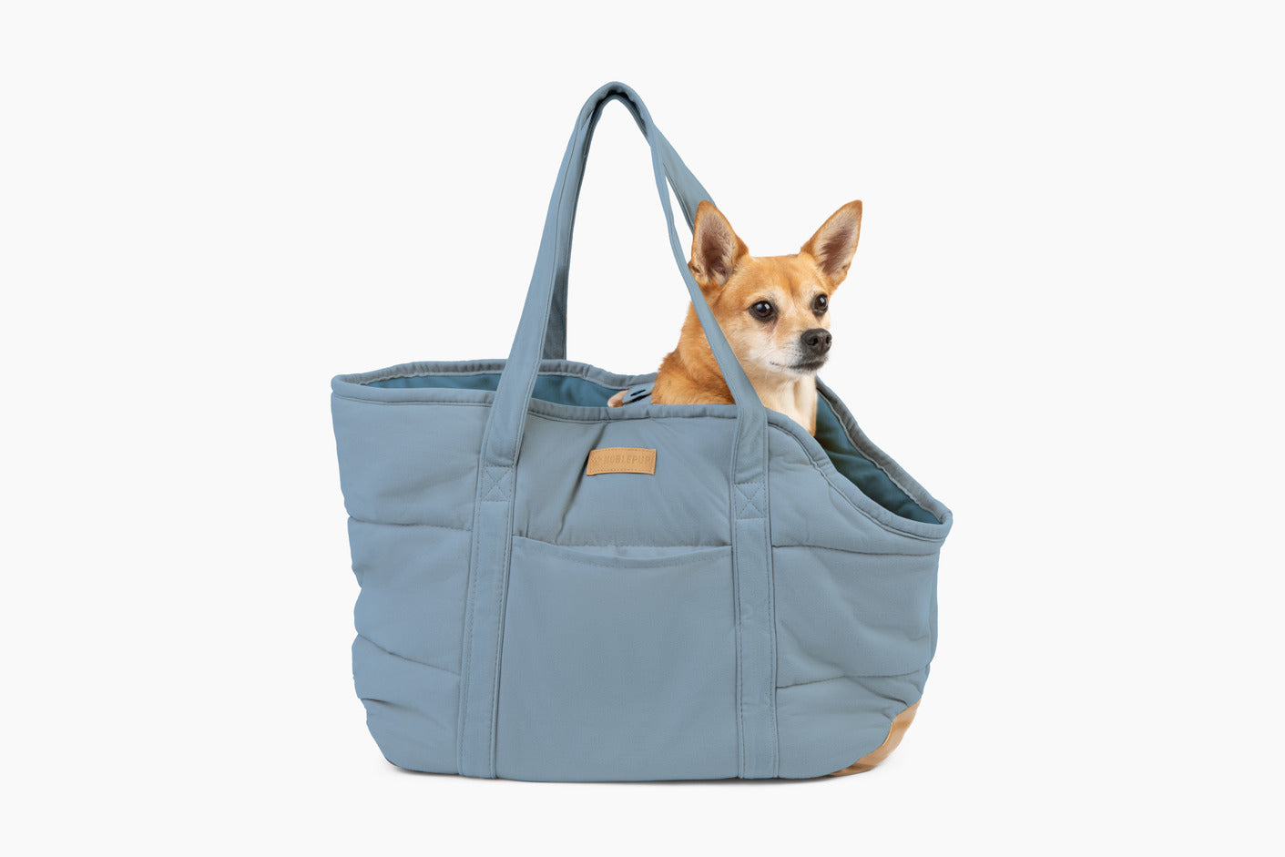 Plush Pup Carrier—Light Blue