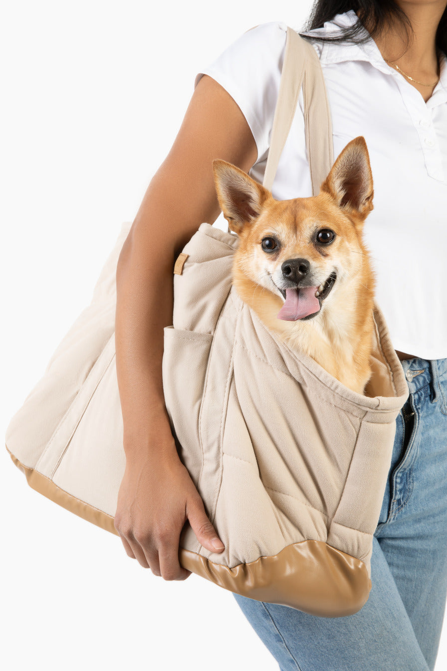 Plush Pup Carrier—Cream
