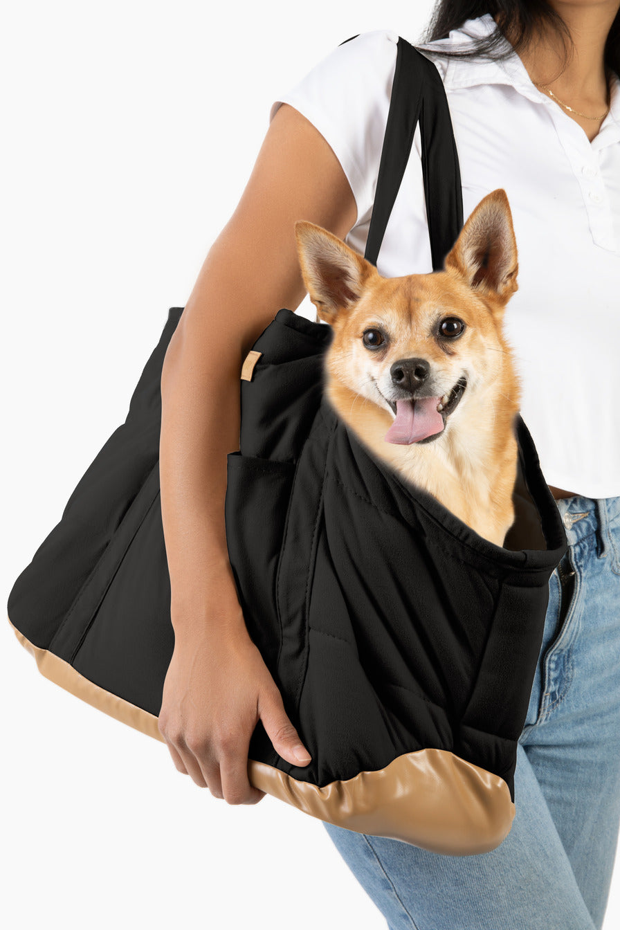 Plush Pup Carrier—Black