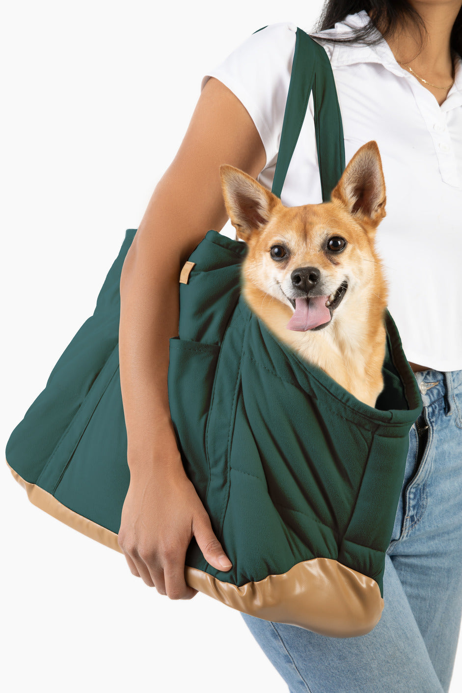 Plush Pup Carrier—Green