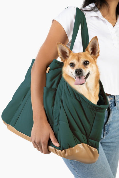 Plush Pup Carrier—Green
