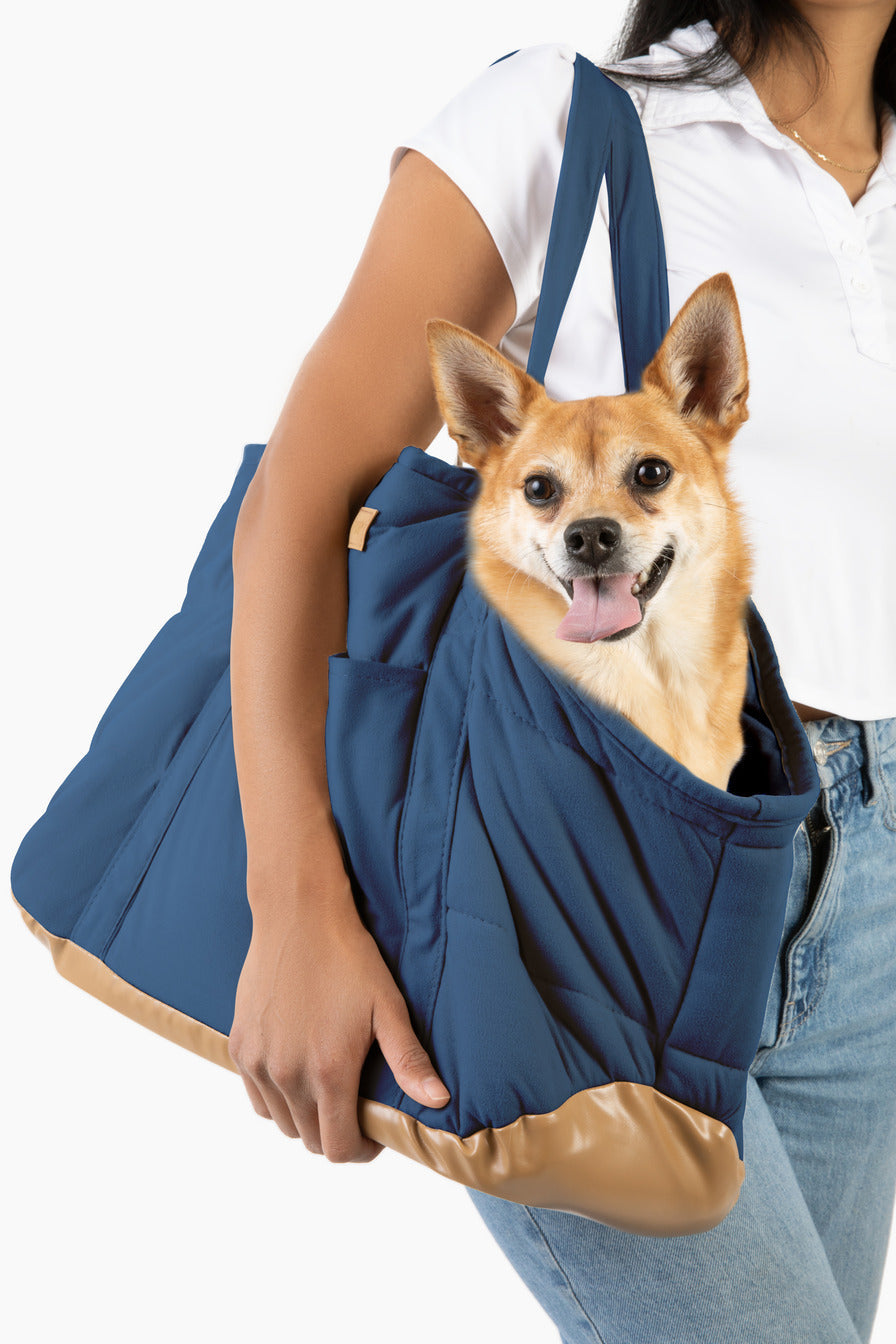 Plush Pup Carrier—Navy