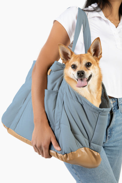 Plush Pup Carrier—Light Blue