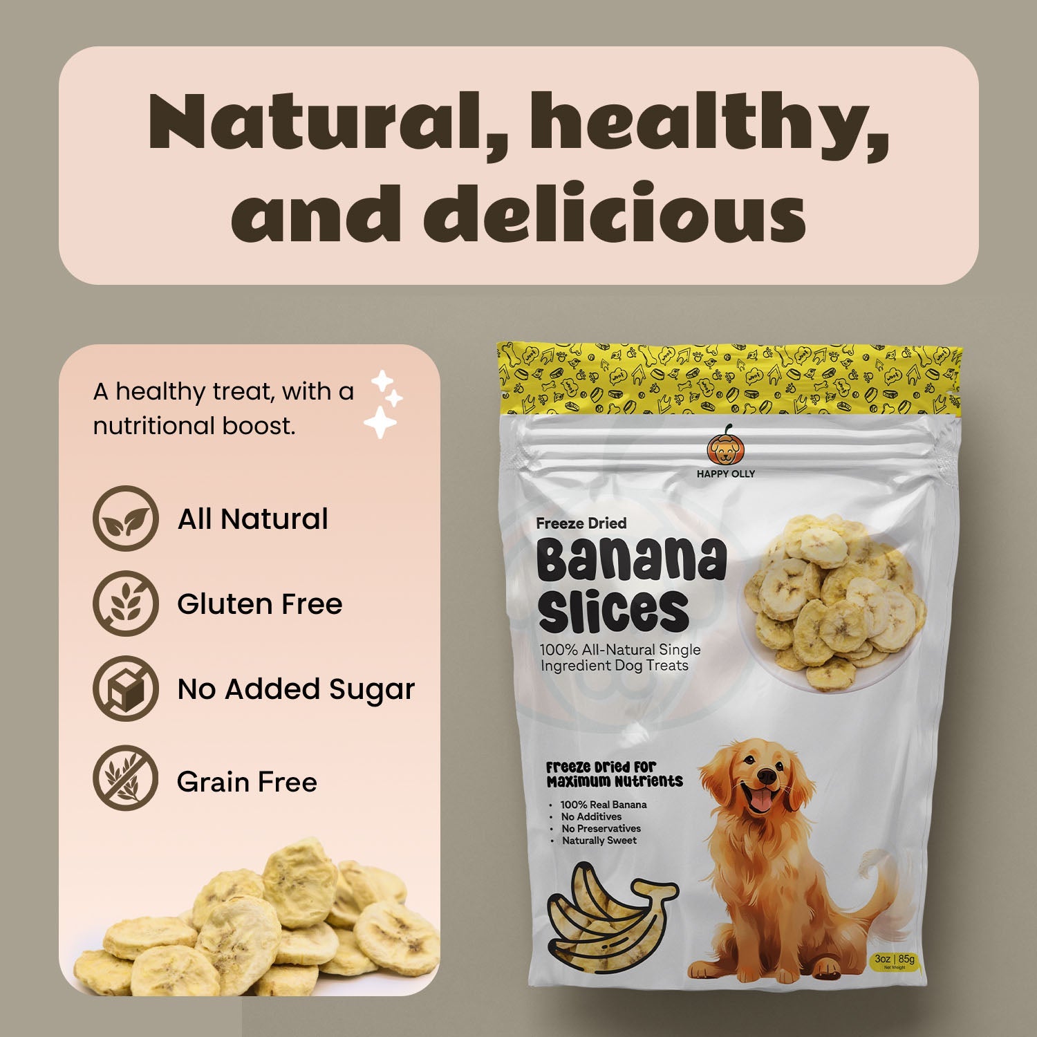 Happy Olly Freeze-Dried Banana Slices
