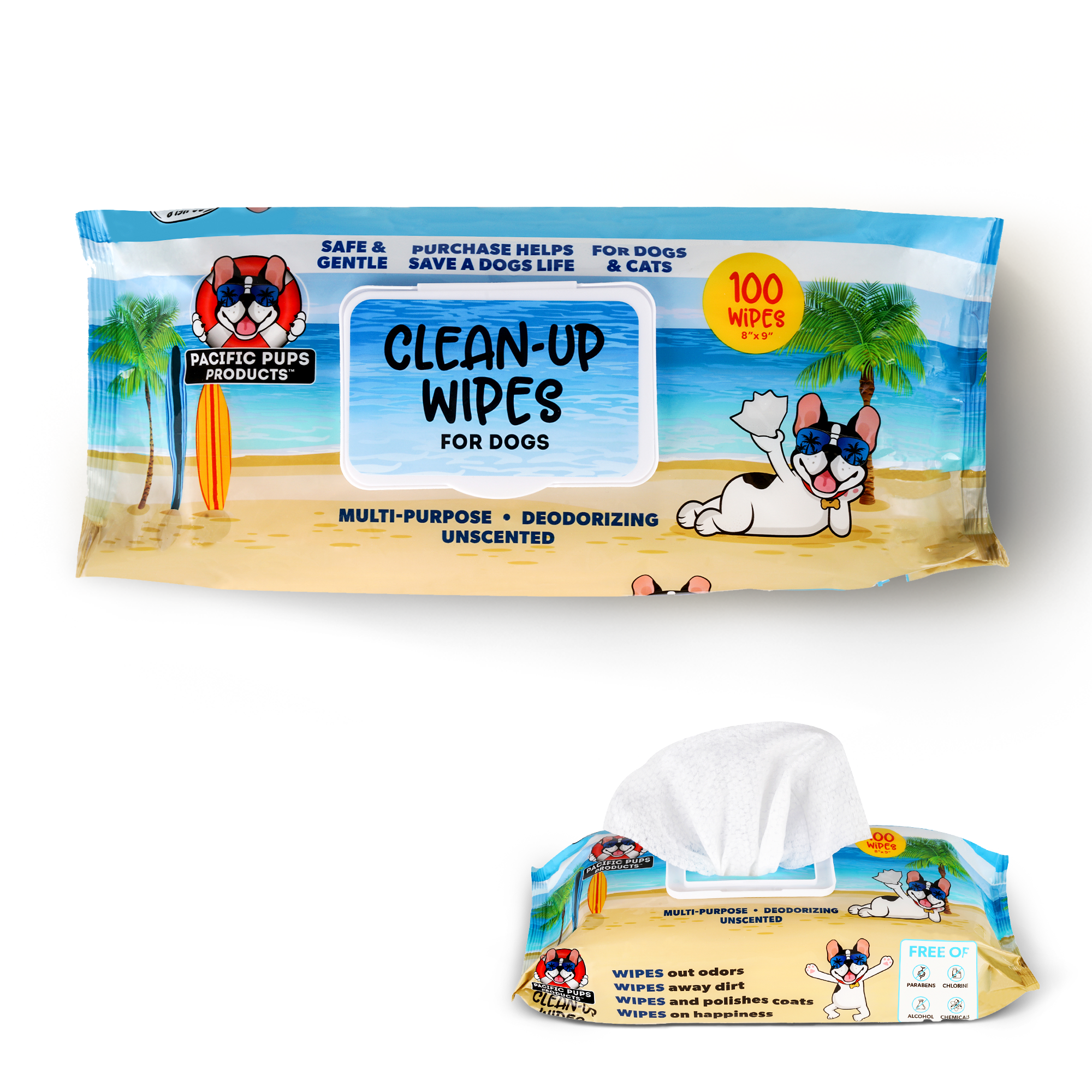 Pet Wipes for Dogs & Cats - 100ct