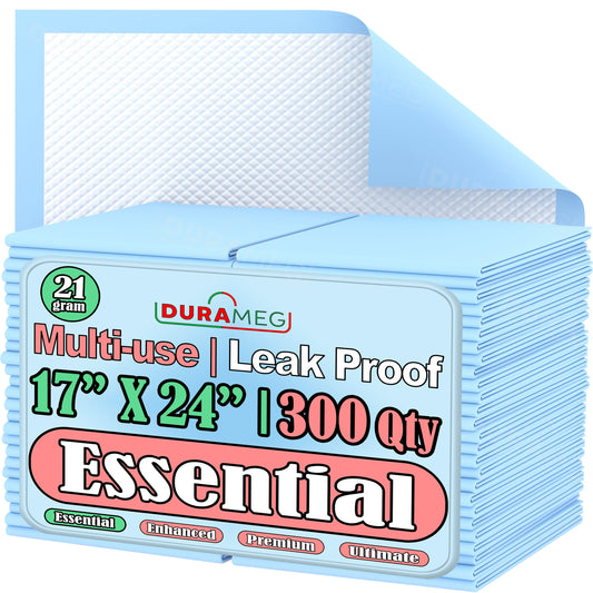 Chucks Pads Disposable Underpads | 17"x24" Incontinence Chux Pads [300-Pads: 3 Pack of 100]