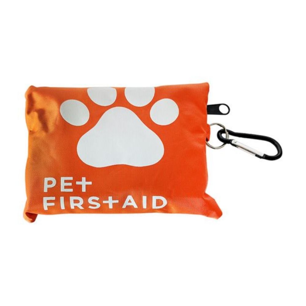 19 Piece Pet Travel First Aid Kit with Carabiner (6-Pack on Clip Strip with S-Hook)