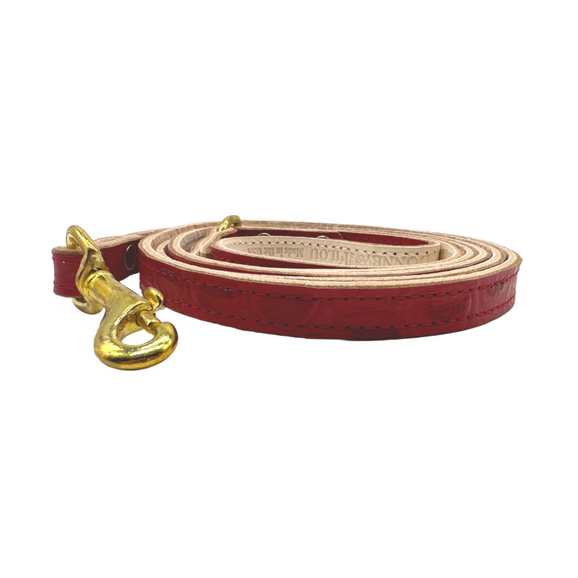 Croc Leather Dog Leashes - Bonne et Filou