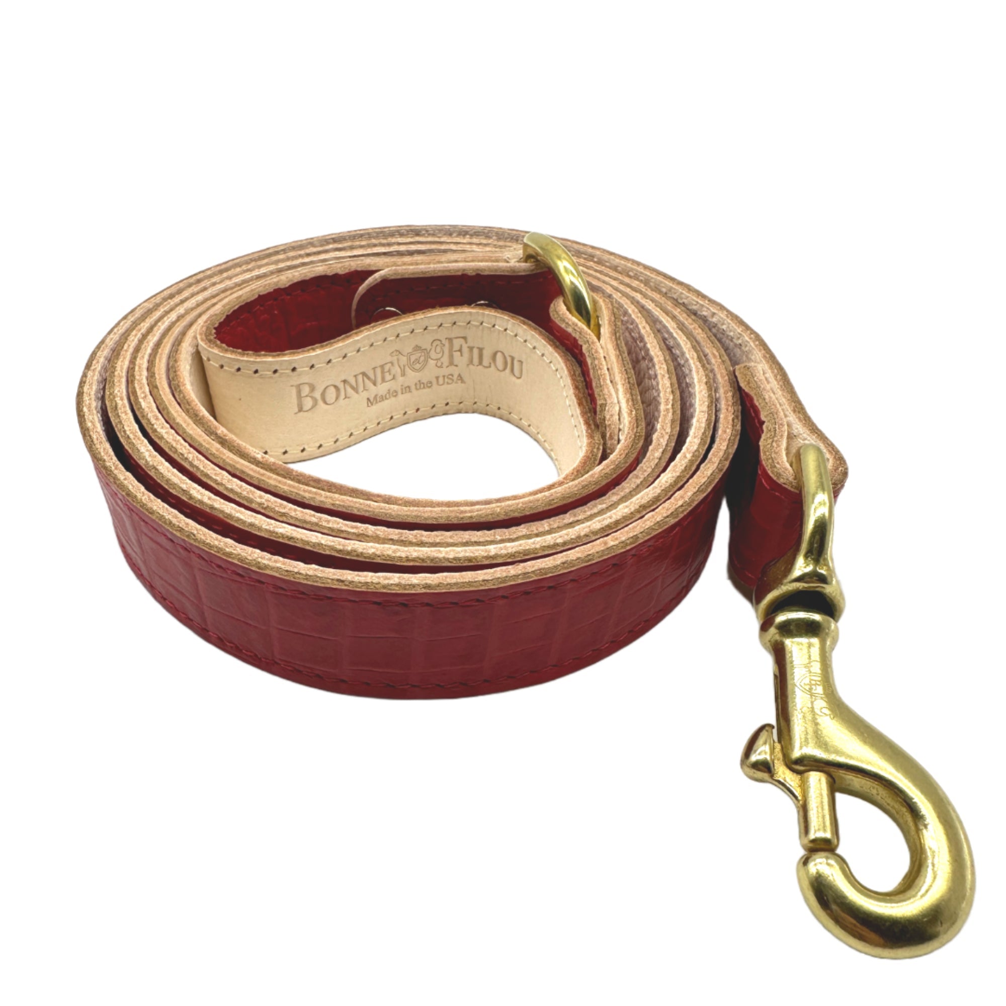 Croc Leather Dog Leashes - Bonne et Filou