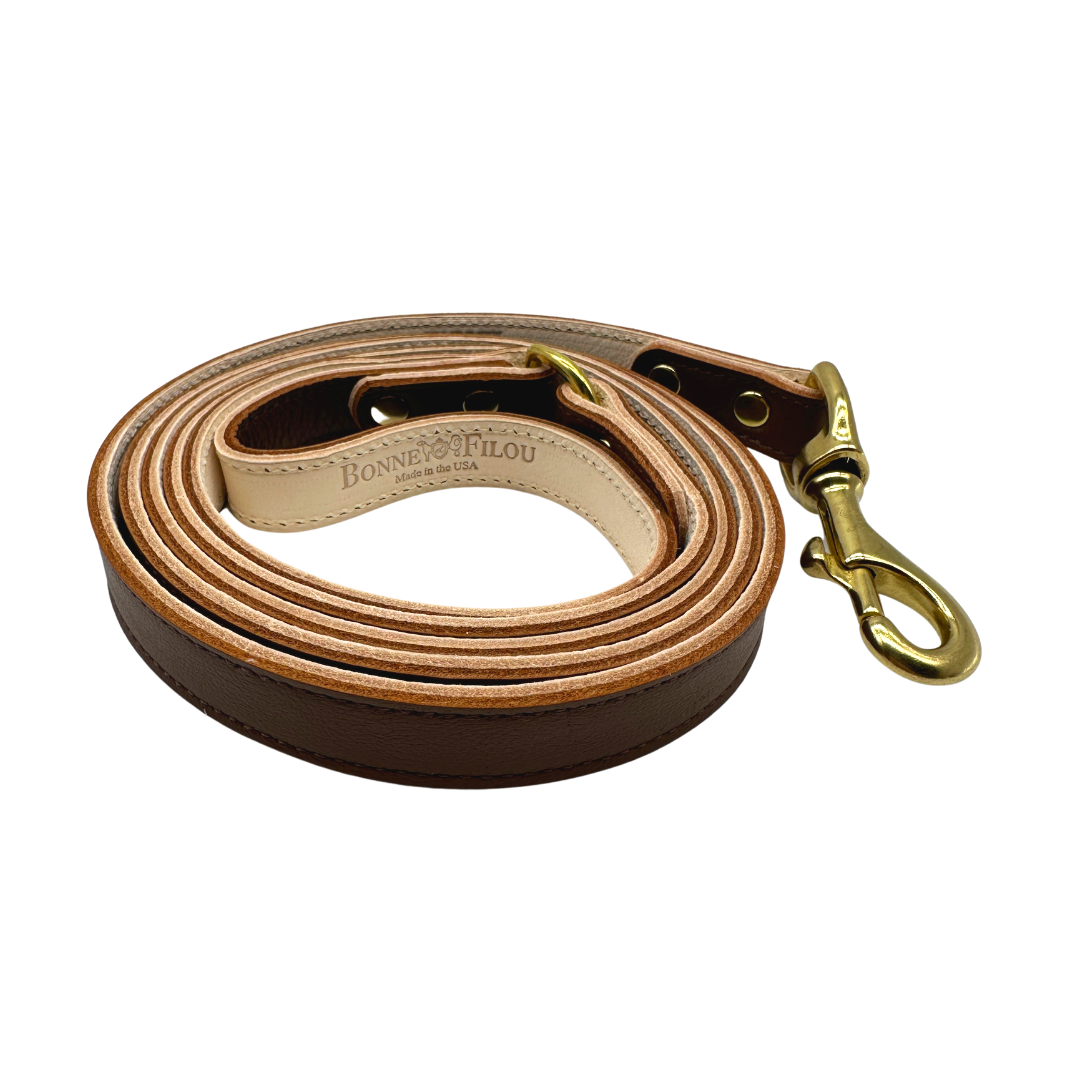 Plain Leather Dog Leashes - Bonne et Filou